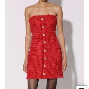 Walter Baker Bridget Strapless Tweed Minidress Size 12